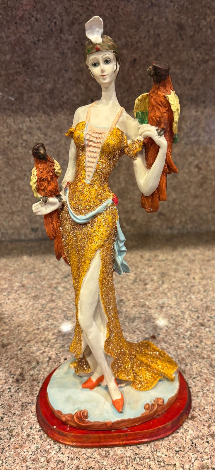 Colorful Ceramic Figurine Lady Statue