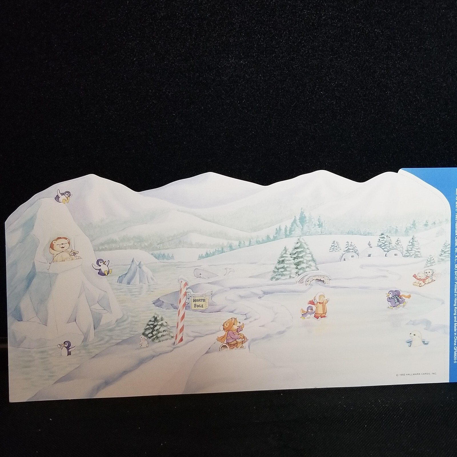 Vintage 1993 Hallmark Merry Miniatures Christmas Display Stand Backdrop NOS