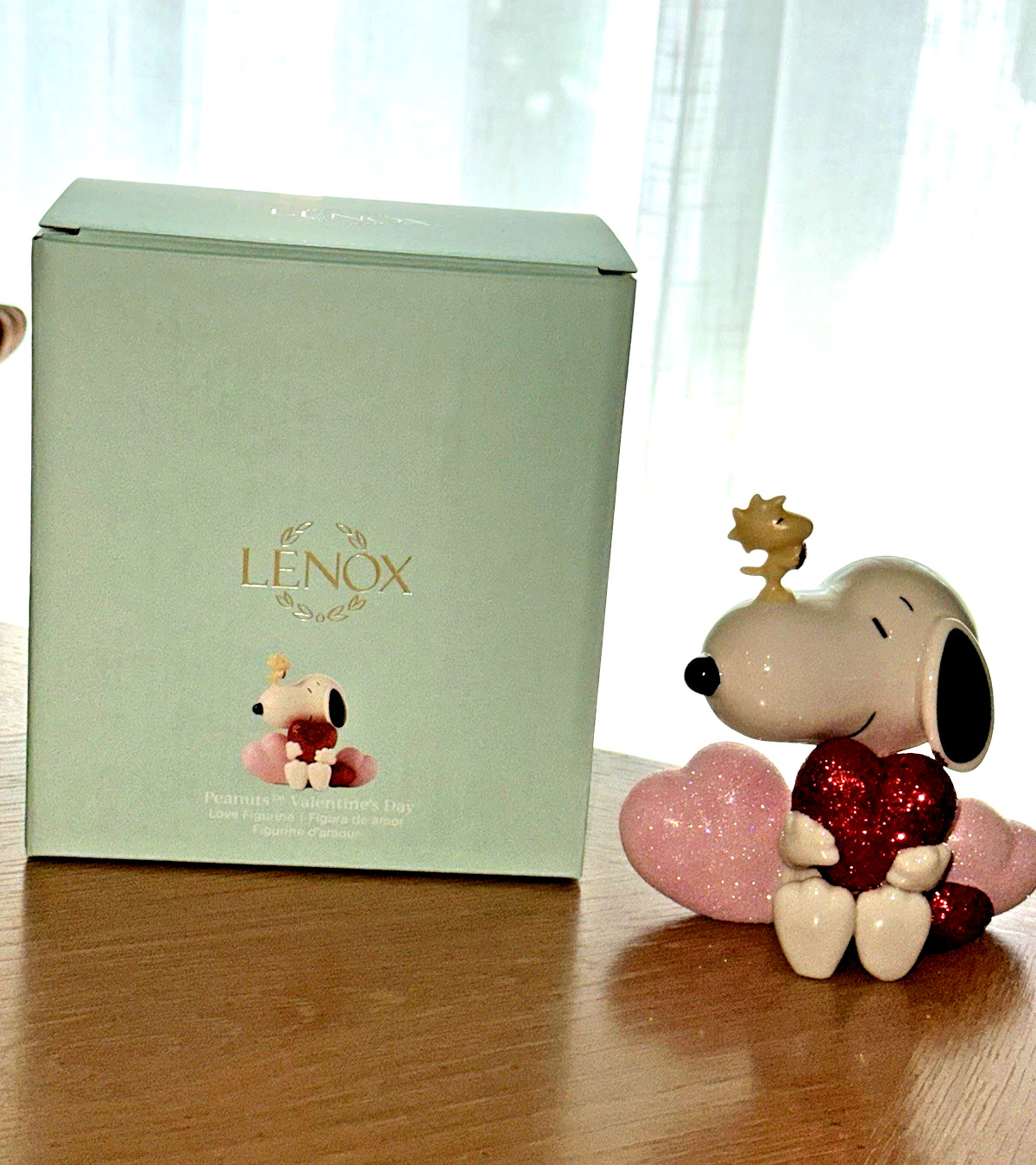Lenox Peanuts Valentine’s Day Hearts Snoopy Woodstock Figurine