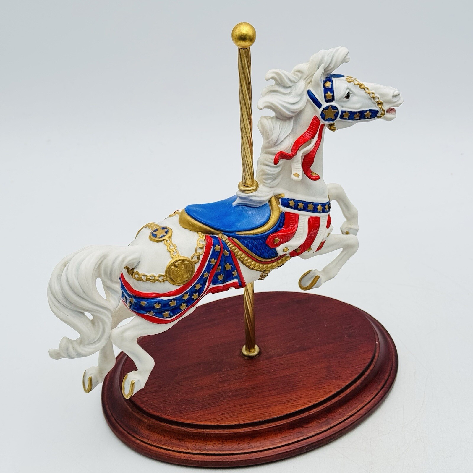 Franklin Mint American Glory Patriotic Carousel Horse Patriotic Independence Day