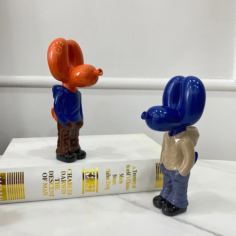 Mr Cool Balloon Dog Sculpture Art Resin for Living Room Desktop Decoration, Blue