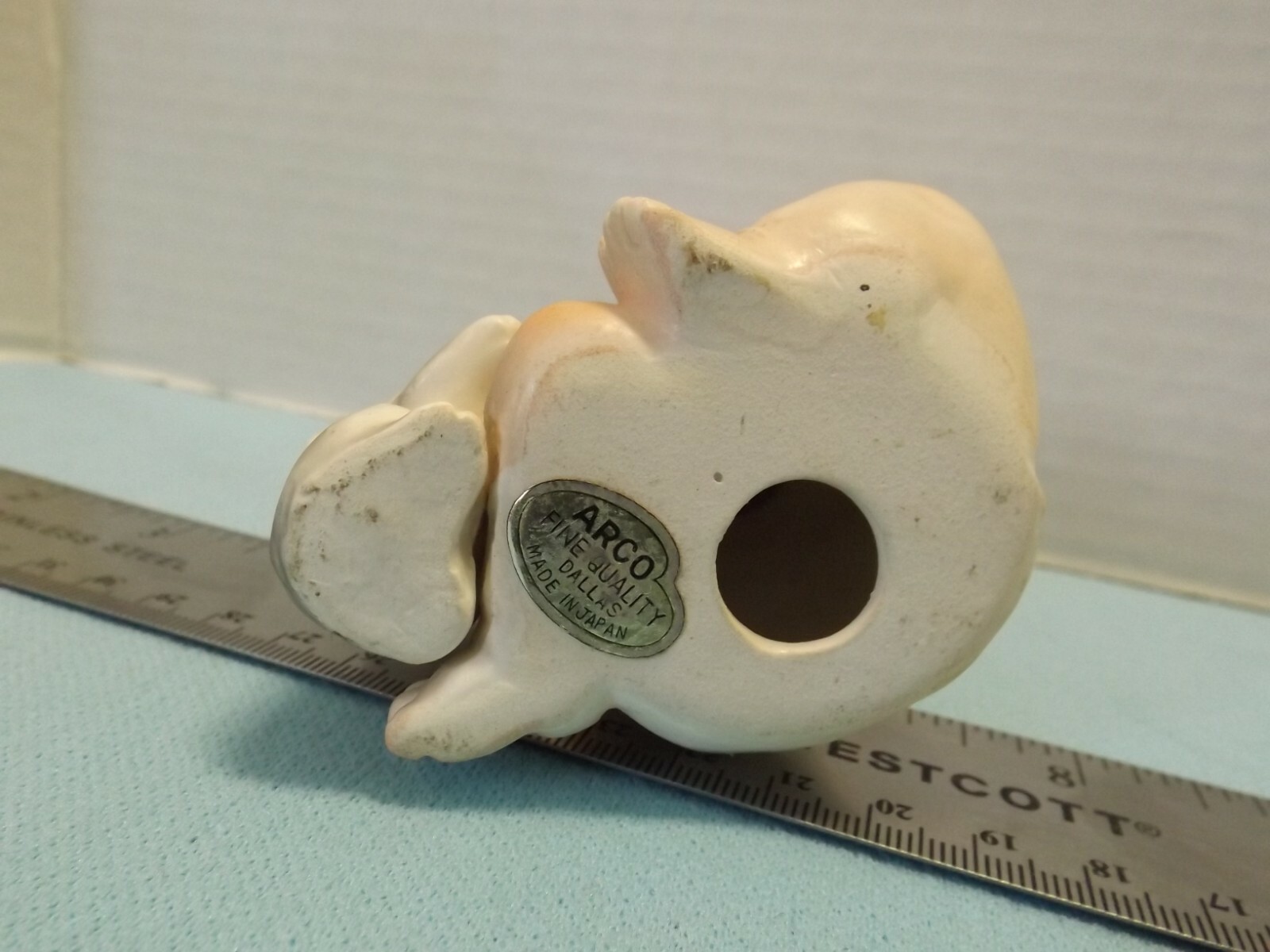 BEAUTIFUL Vintage BISQUE ARCO “BABY” with Teddy Bear Made in Japan