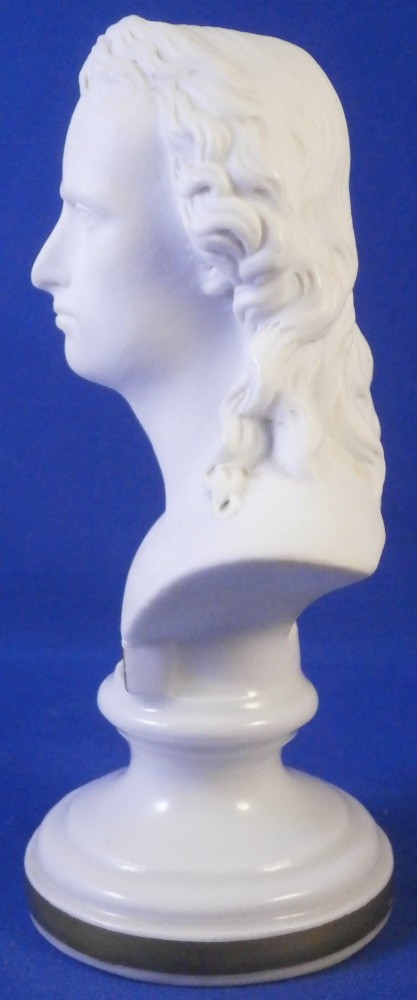 Antique Mid 19thC Royal Vienna Porcelain Schiller Bust Figurine Figure Austrian