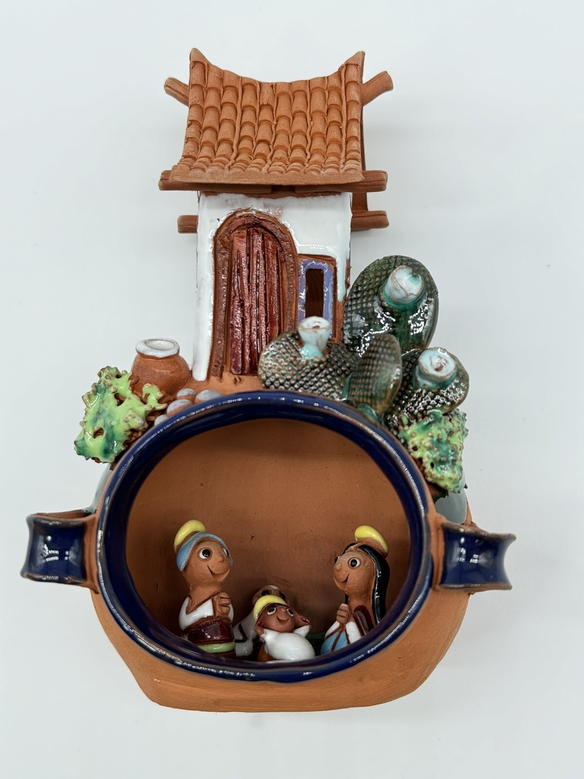 G Walter Handmade Ceramic Nativity Scene Tilinchos Mini People Bolivia Vintage