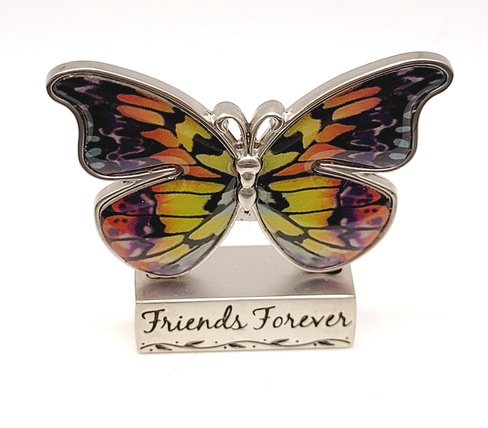 Friends Forever Butterfly Figure Token Metal Desk Shelf Sitter Pocket Charm GANZ