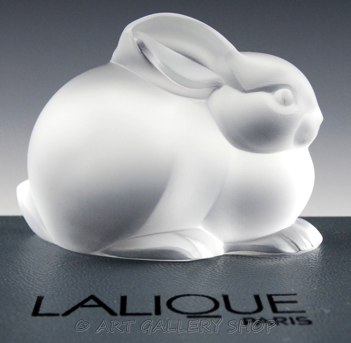 Lalique France Crystal Figurine Paperweight RESTING BUNNY RABBIT Mint w/ Box