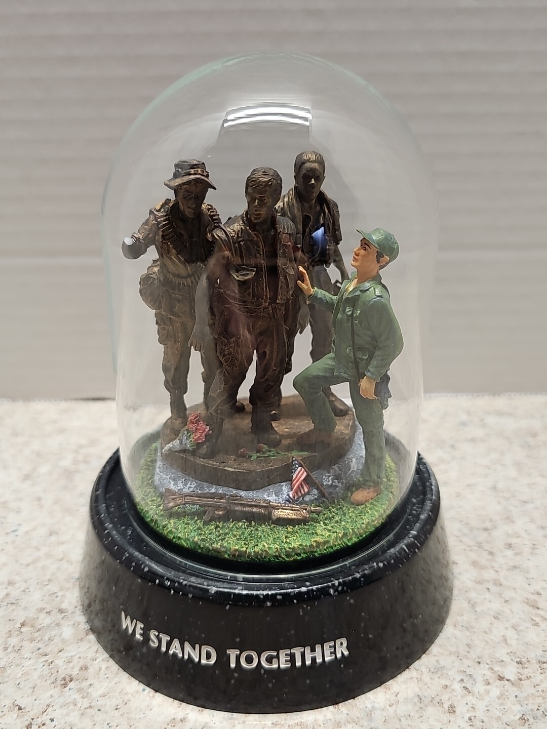 Franklin Mint “We Stand Together ” Vietnam Memorial Sculpture With Globe