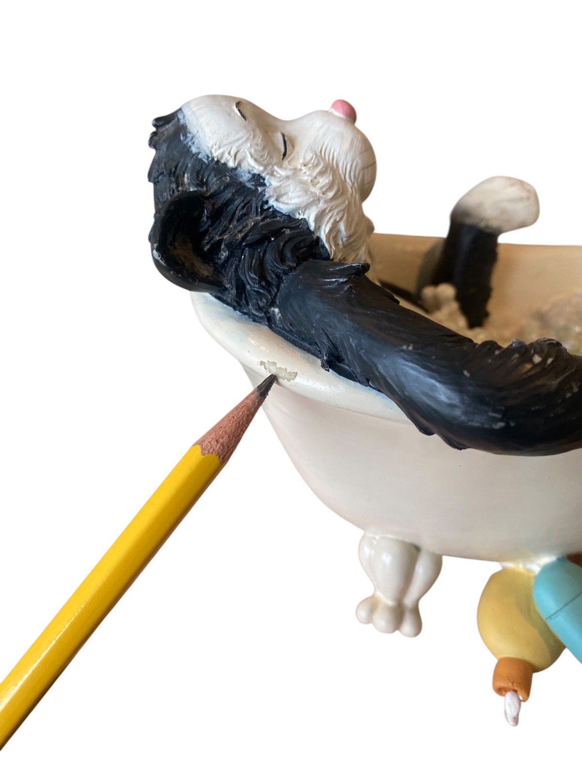 VTG Cat In Tub Resin Decorative Figure Bathroom Decor