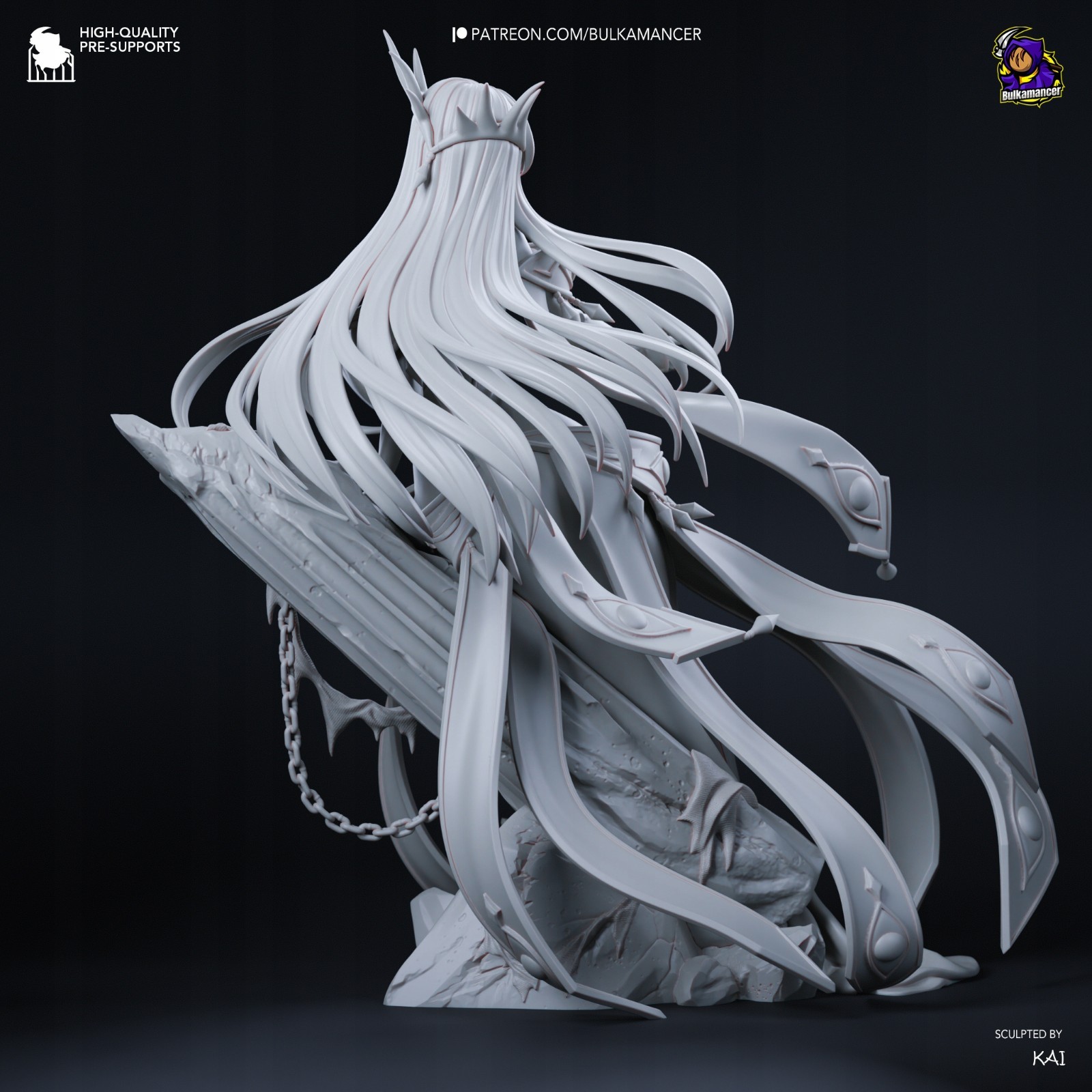 Green Witch Bulkamancer UNPAINTED 3D Printing on Demand – SFW figure model kit