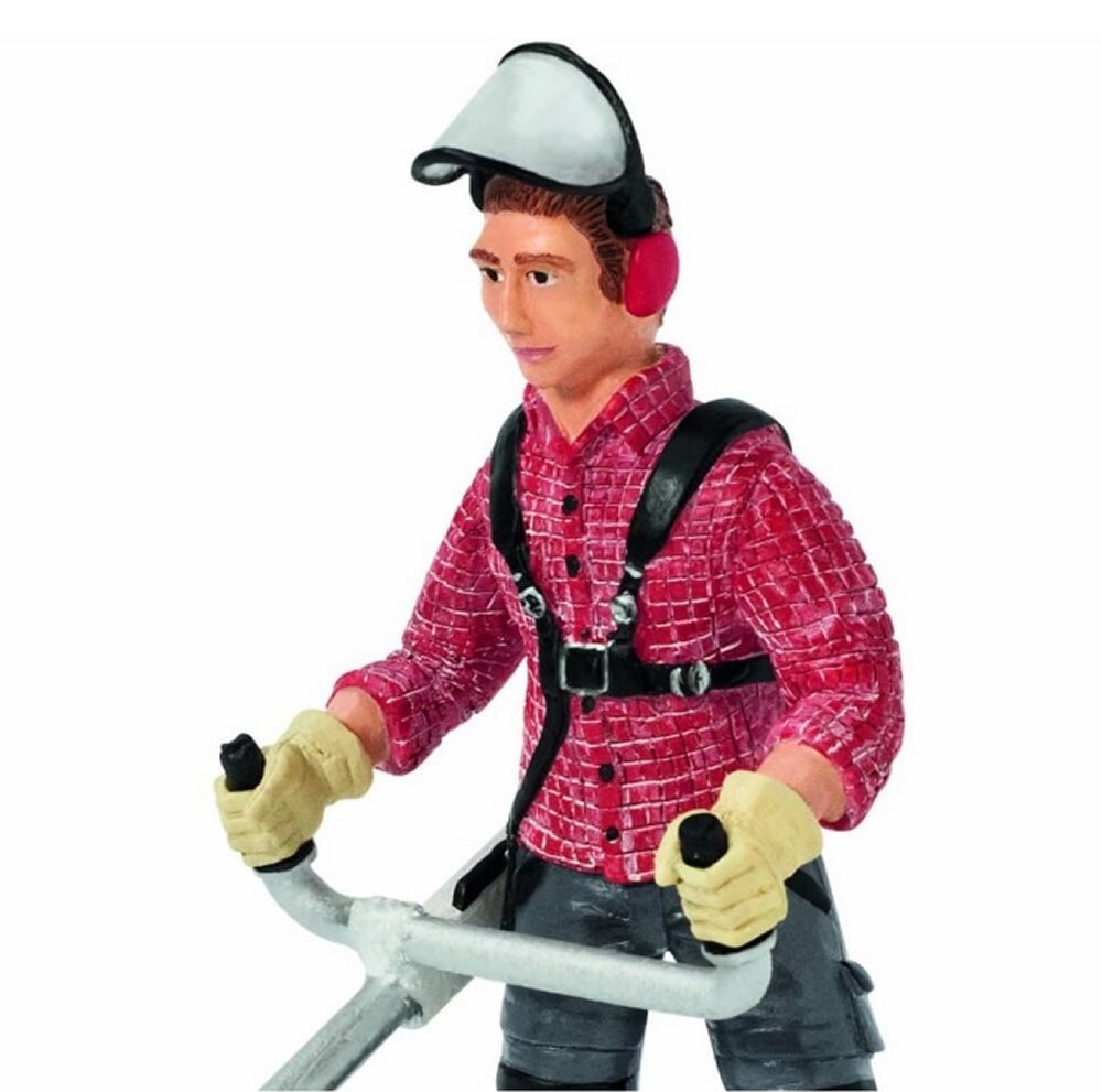 NEW Schleich 13458 Worker & Brush Cutter RETIRED farm life figurine animal toy