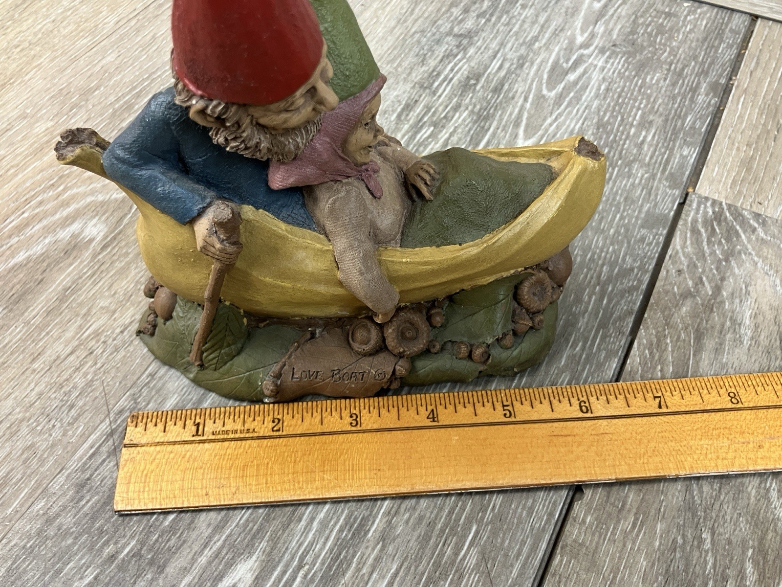 Forest Gnome Lovers “ Love Boat “ Tom Clark 1992 Vintage Figurine.