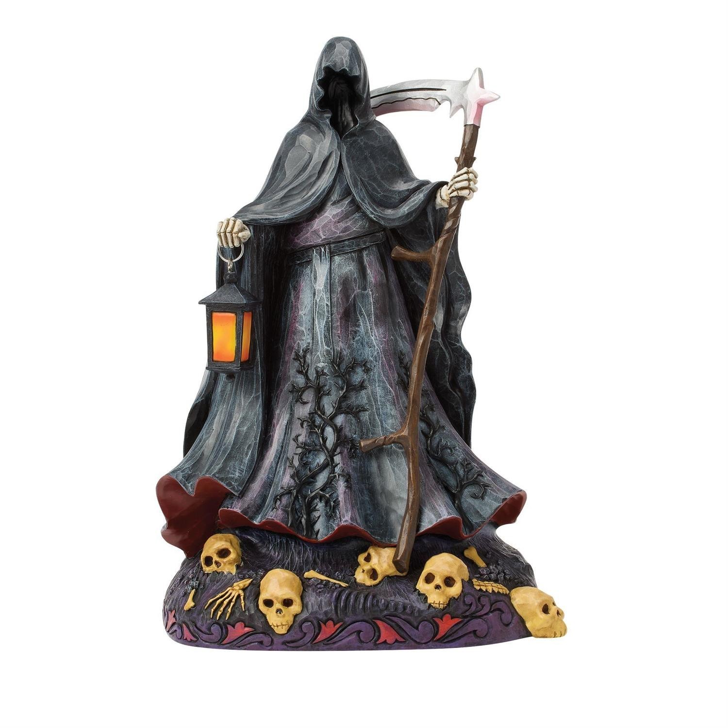 Jim Shore GRIM REAPER WITH LED GLOW-HAUNTED NIGHTS EQUAL MANY FRIGHTS 6018086
