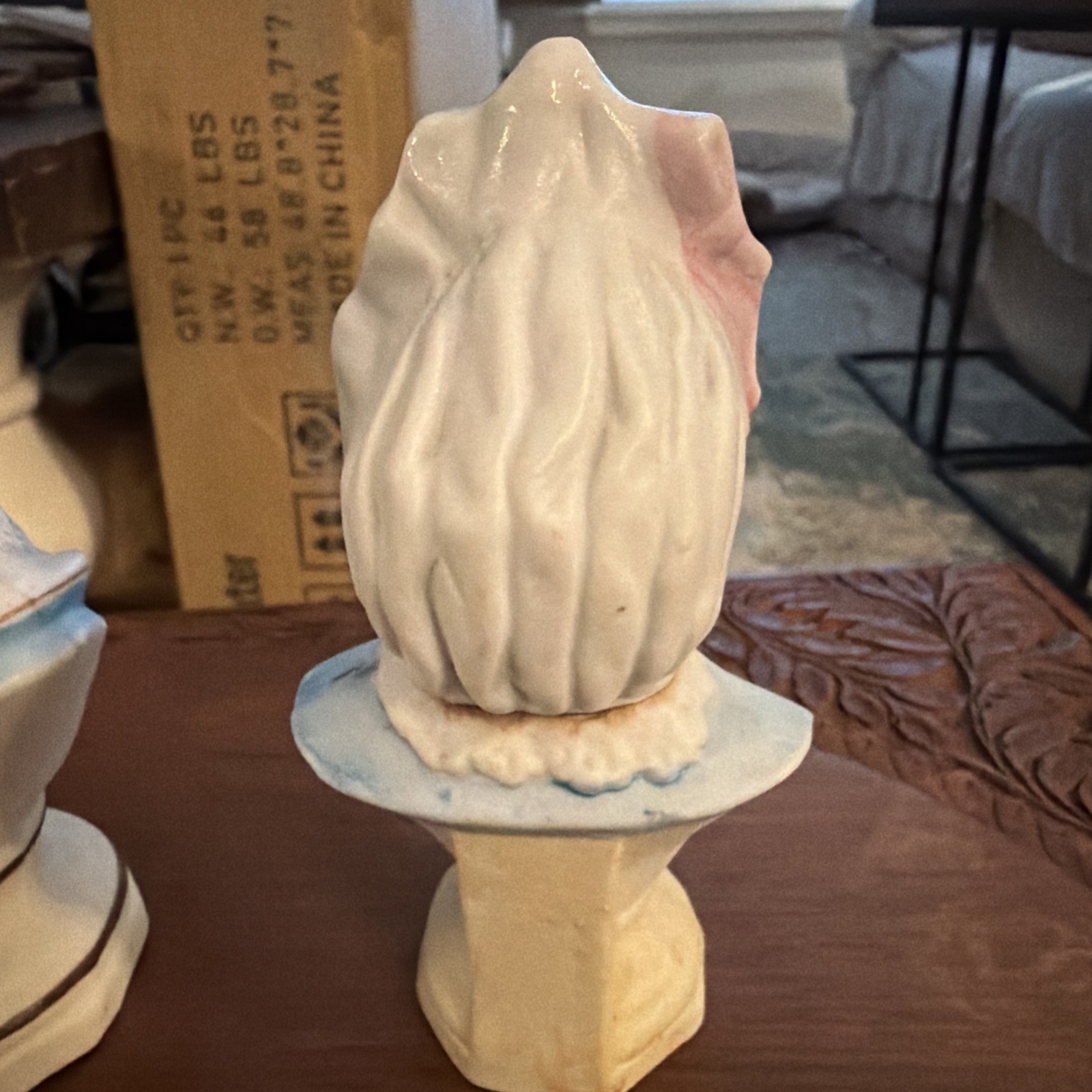Antique set of three hand-painted porcelain busts by Hertwig & Co.