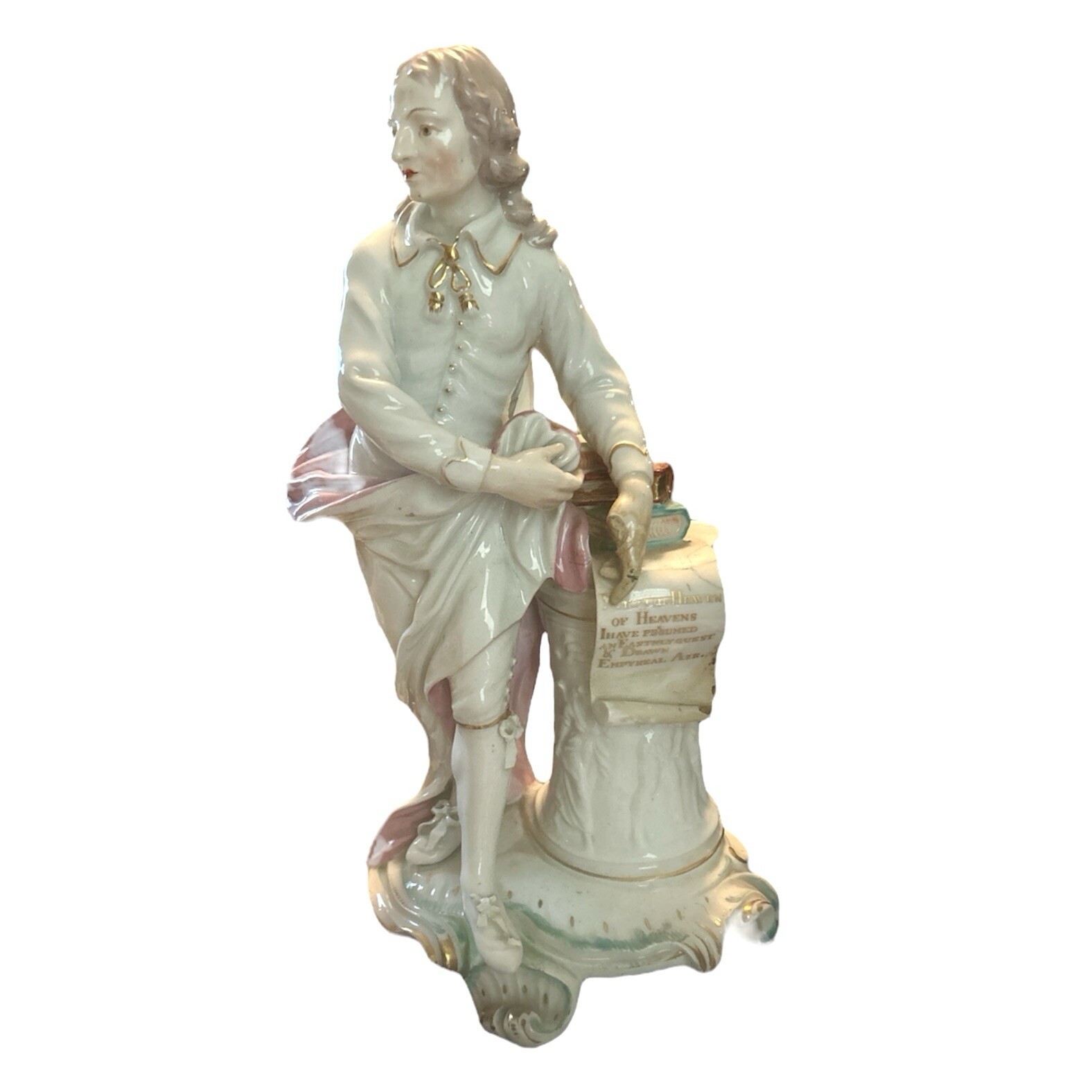 Pair 18th C. Derby Porcelain Figures of Wm Shakespeare and John Milton c. 1780