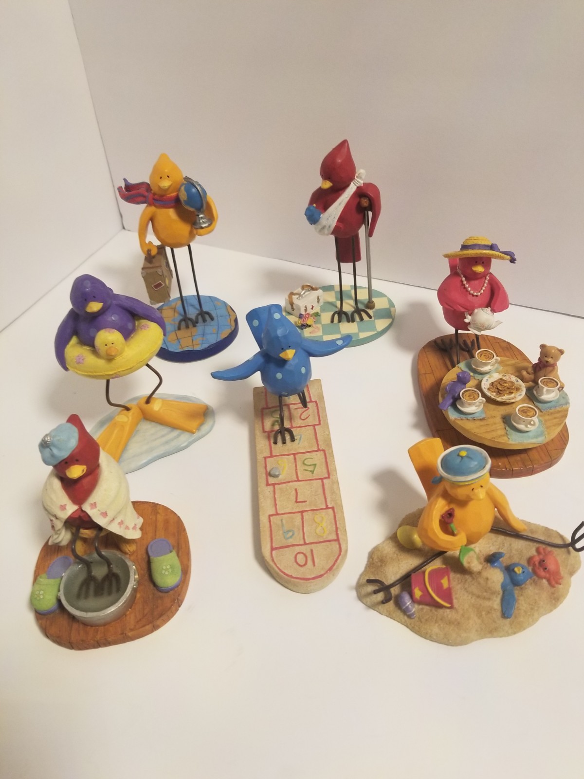 7 Pc. Set Figurine by Russ Berrie Sand Trap,Time To Fly,Under The Feather Ect.