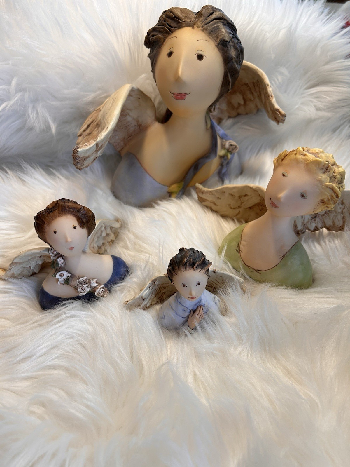 Set of 4 Nancy Carter Journey of Grace Figurines, Largest 8 Inches, Contemporary