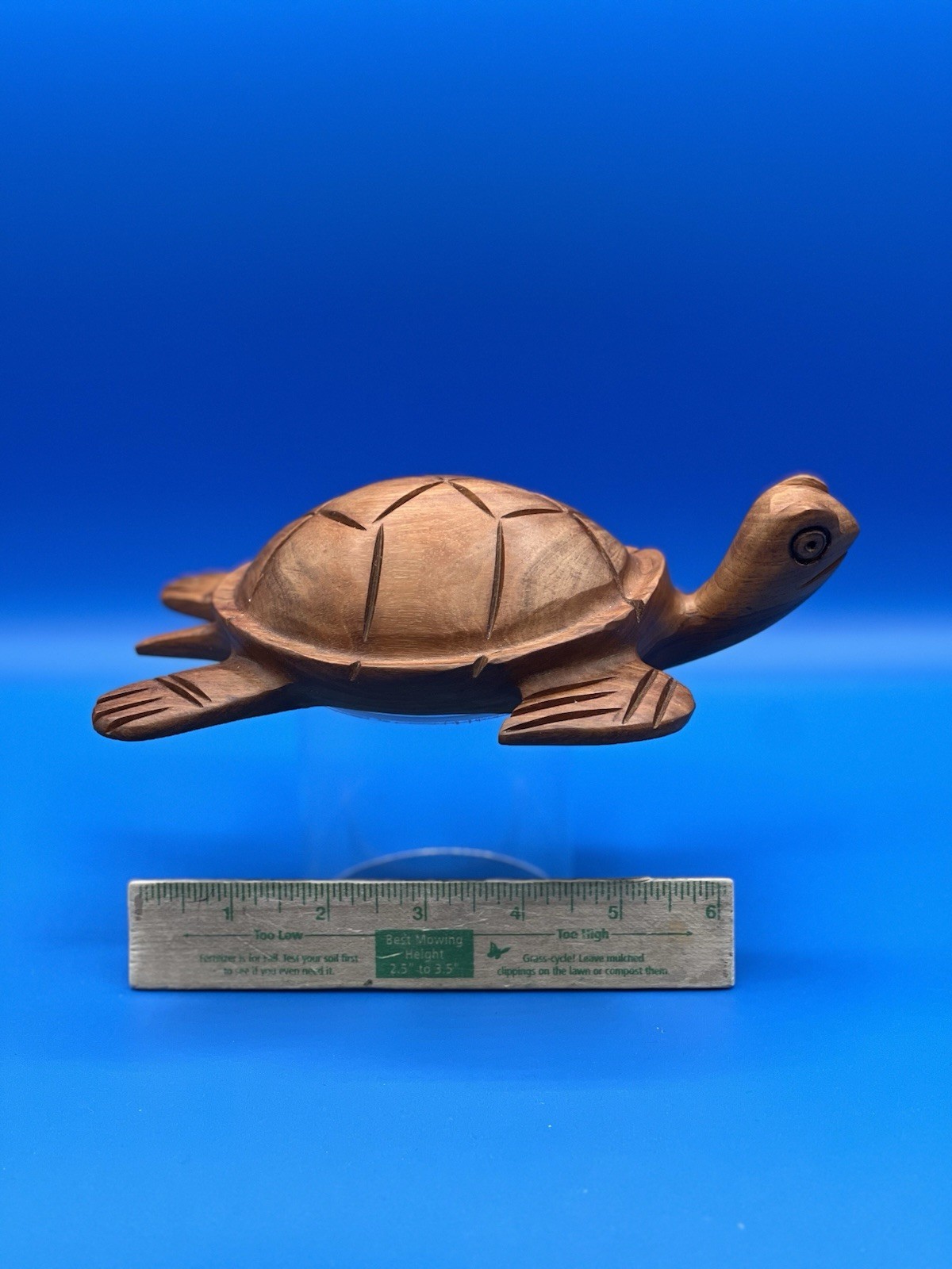 Old SEA TURTLE Hand Carved Exotic Wood Art Sculpture Figurine Vintage