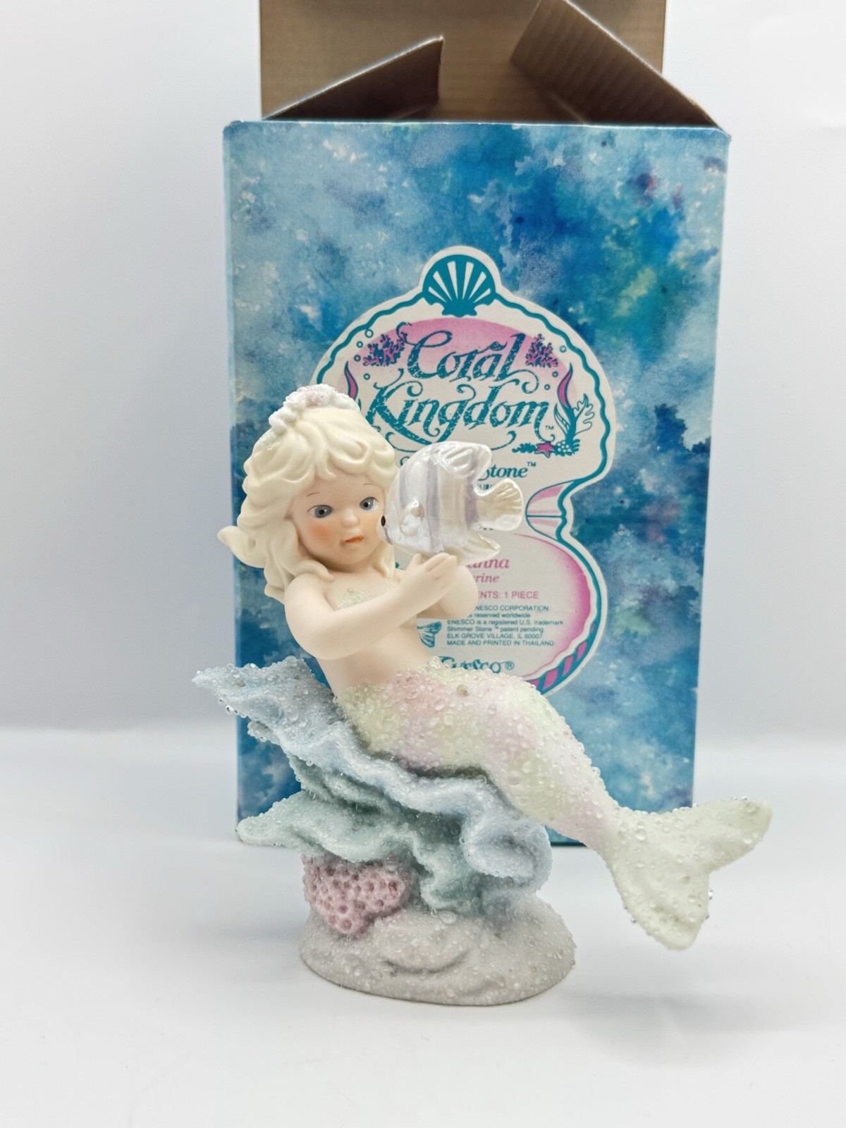 Coral Kingdom “Seanna” 1993 Enesco Mermaid and Fish Figurine