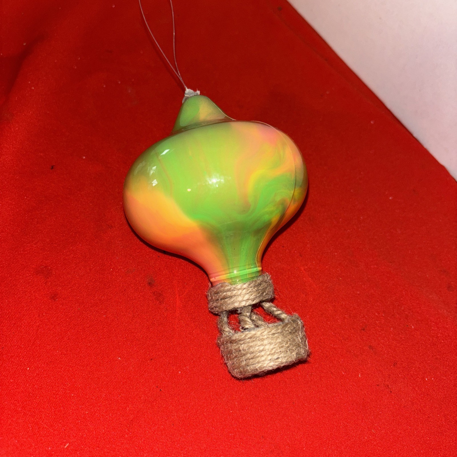 Hot Air Ballon Ornament 4.75” Tall Home Decor Estate Find