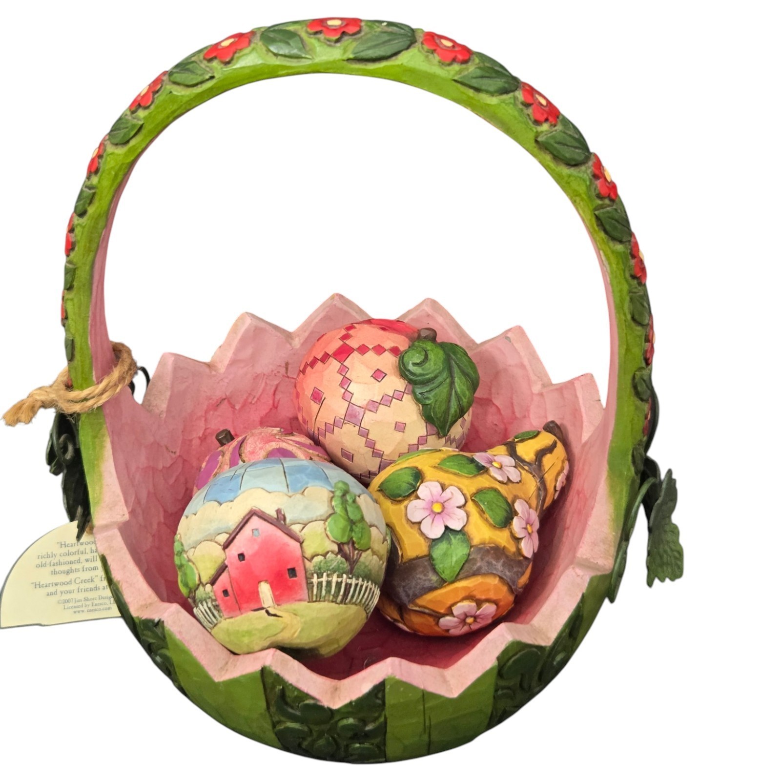 Jim Shore Watermelon Basket With 4 Fruits “A Taste of Summer’s Goodness” 2007
