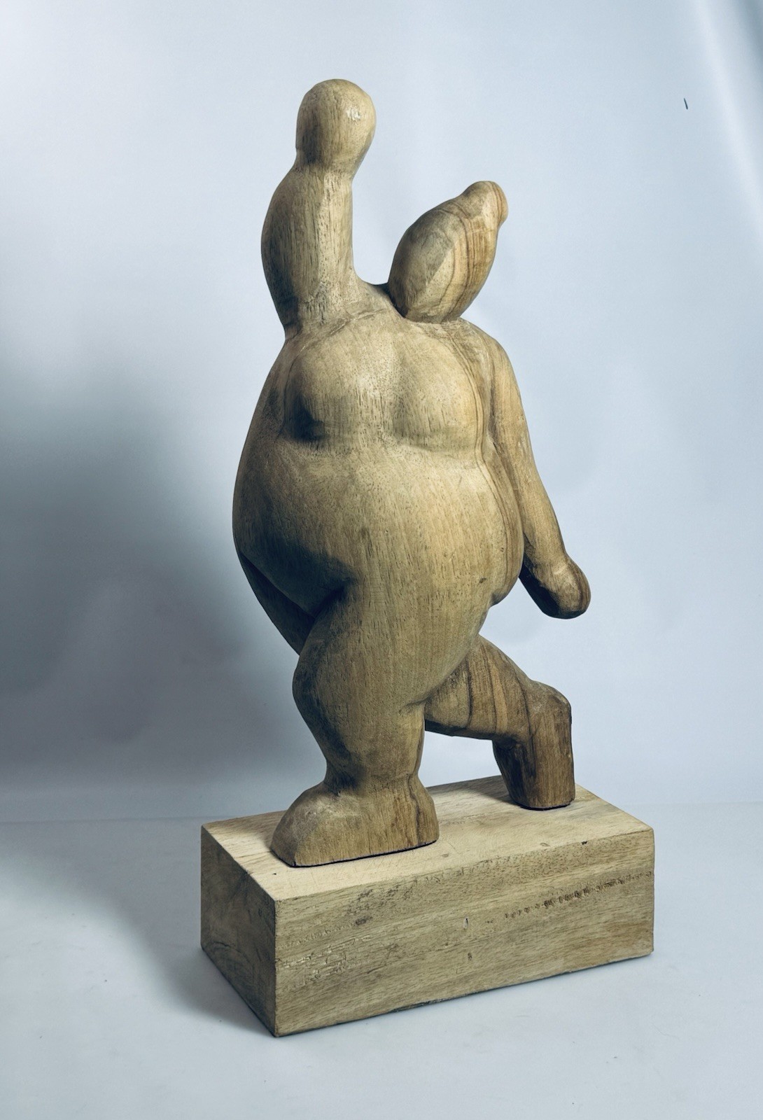 17” Tall! Wooden Fat Lady Dancing Dancer Wood Sculpture Body Positive Figure