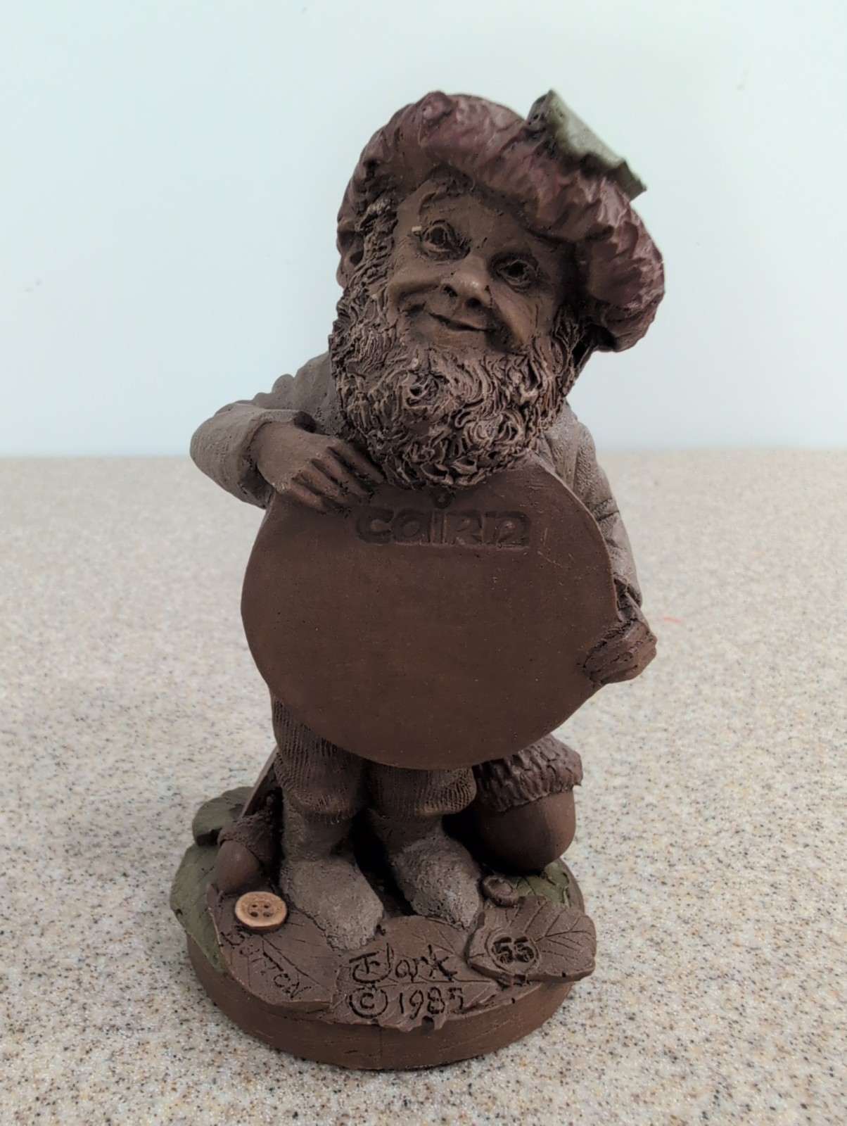 Tom Clark Button Gnome Man Figurine Sculpture 1985, Vintage Cairn