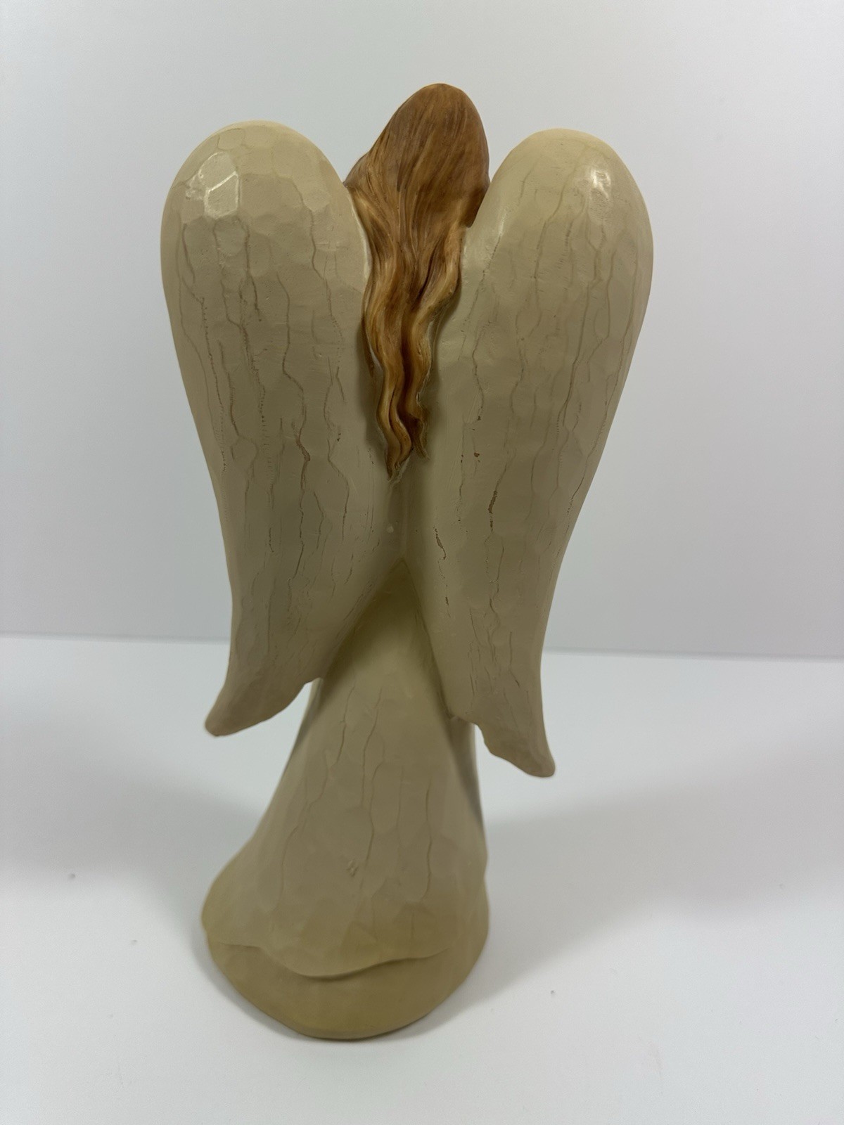 Angel Holding Gray Dove Figurine 10″ Beige Peace Hope Freedom Love Renewal