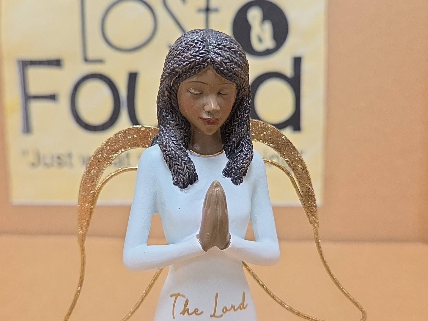 The Lord is My Strength Exodus 15:2 African American Kneeling Praying Angel