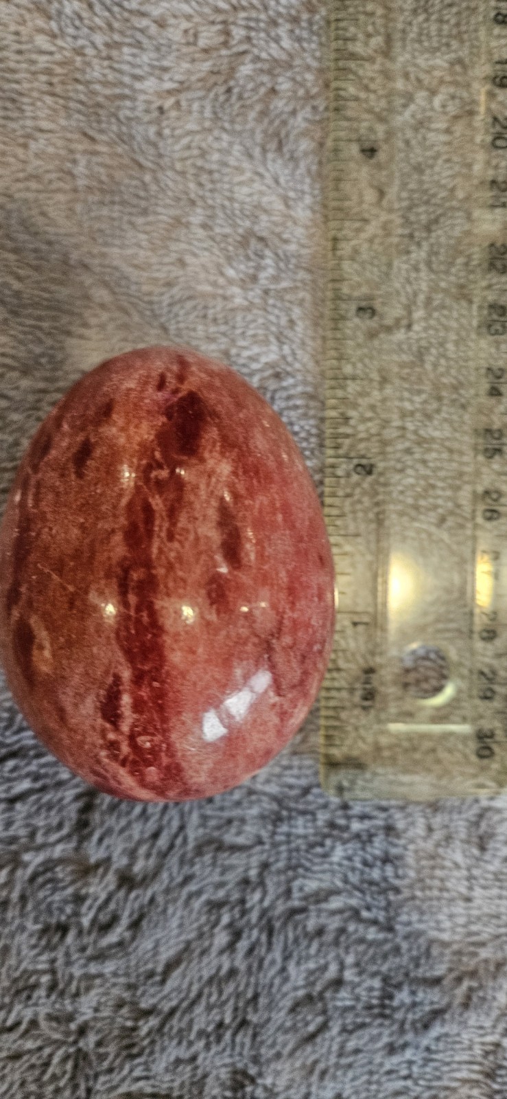 Vintage Pink/red Alabaster Egg Italy Hand Carved. Likely Italian. 2.5″ X 1.8″
