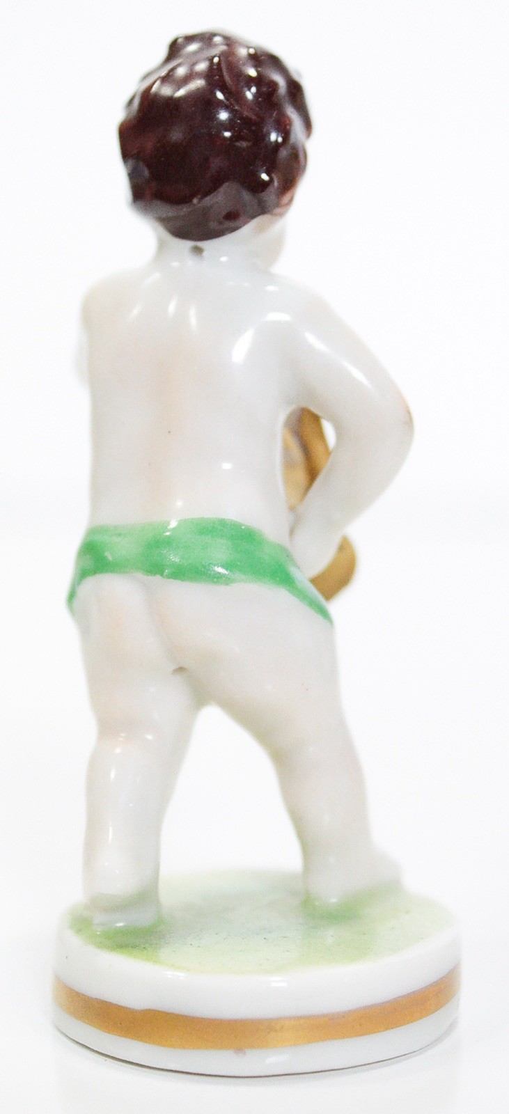 MULLER VOLKSTEDT Dresden Hand Painted French Horn Player Porcelain Figurine