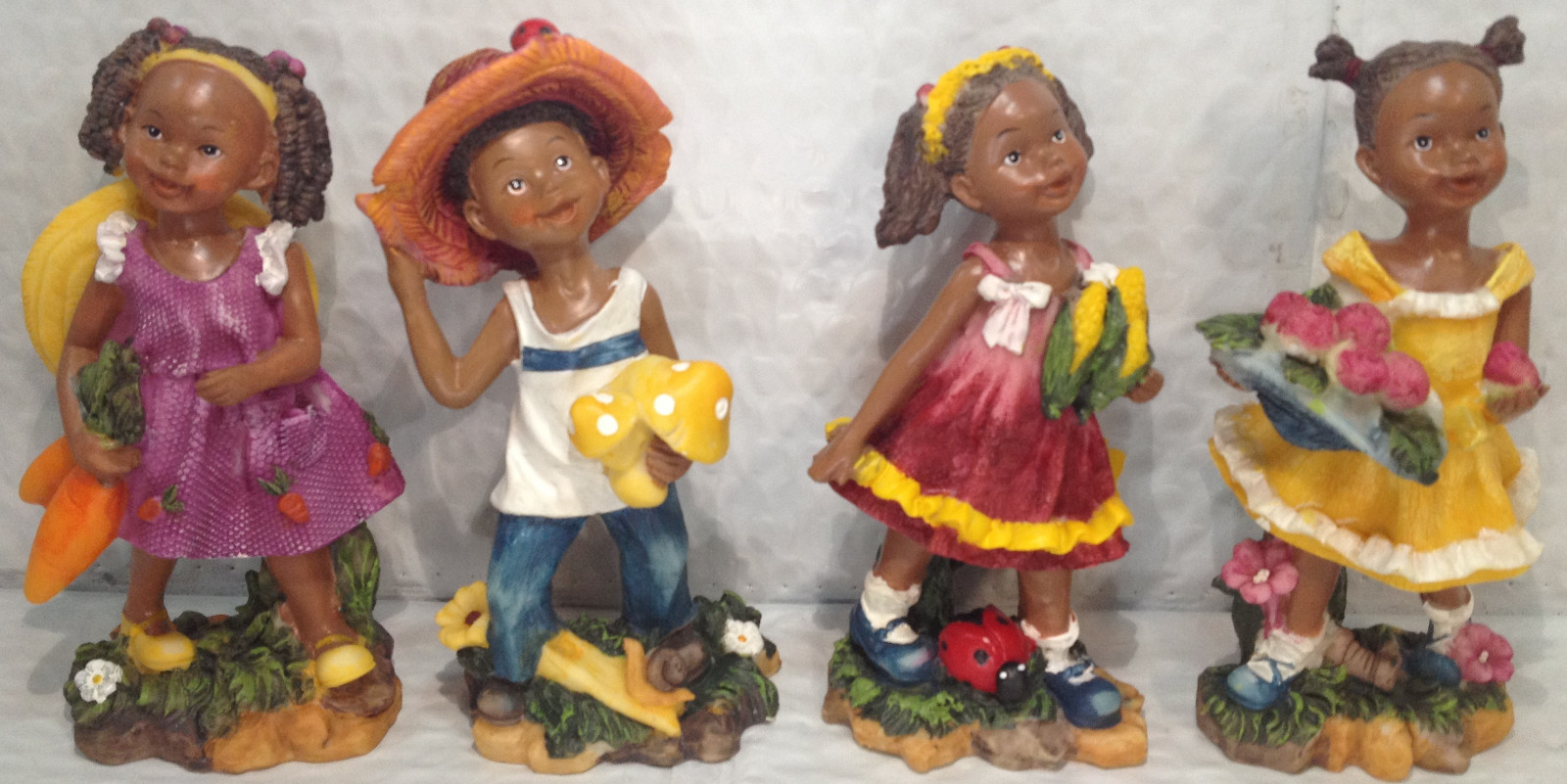 J.D. Yeatts and Sons – African American Girls Asrted, Set of 4, 07744 A B C & D