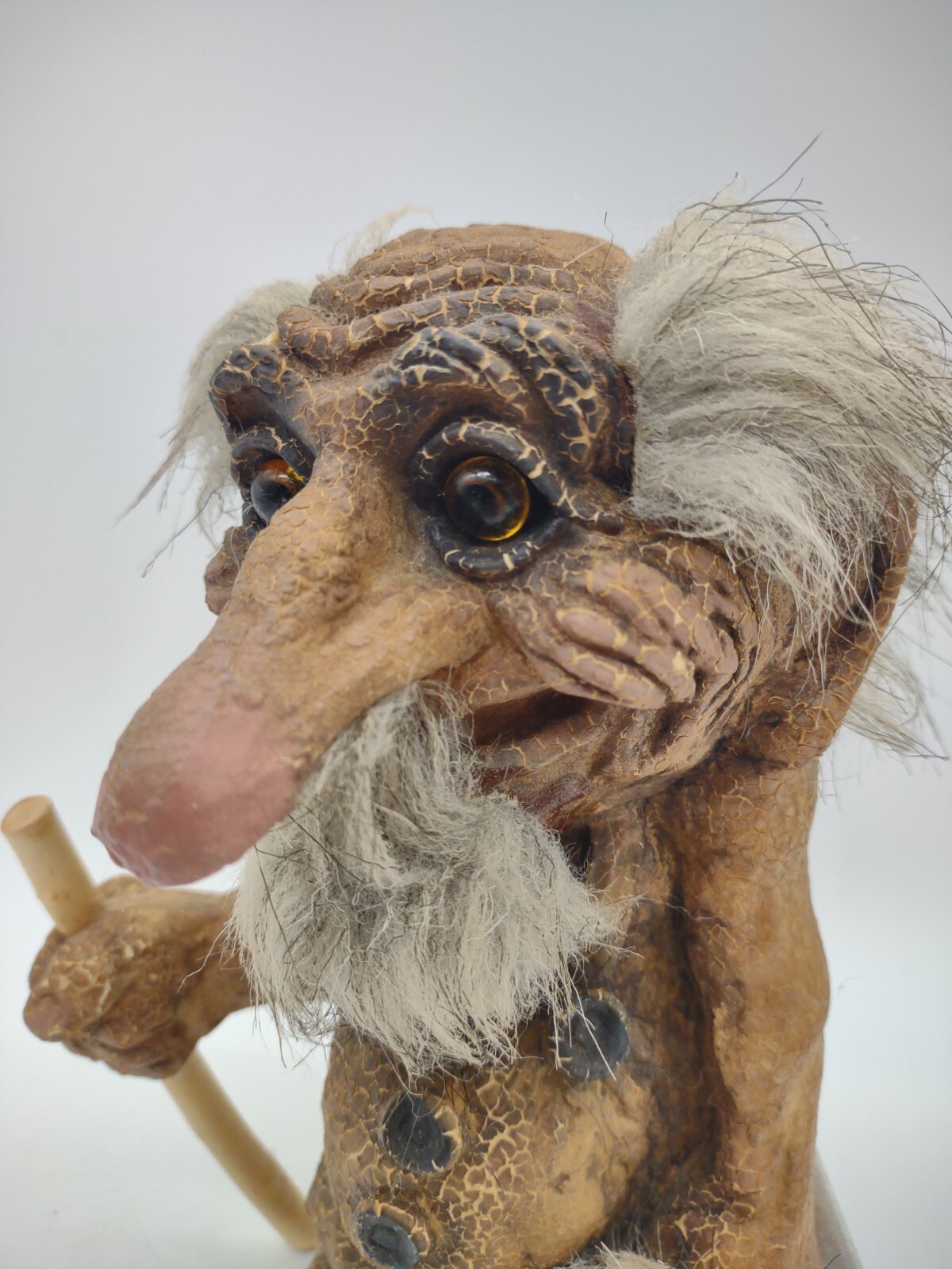 Nyform Troll Norway Old Man Walking w/ Stick Hand Made Norway Figurine #116