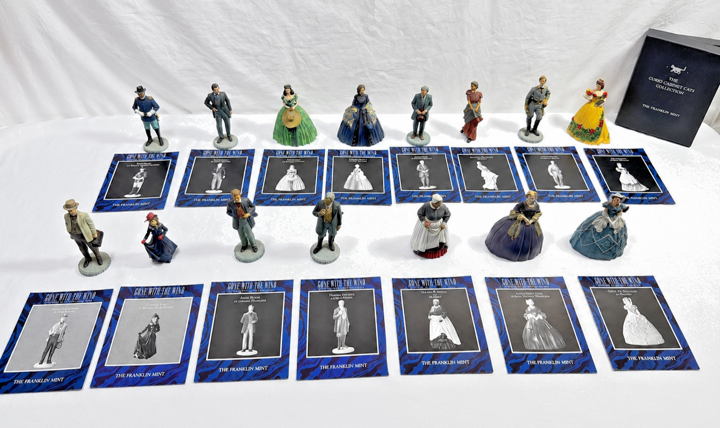 Franklin Mint Gone With The Wind Complete 15 Portrait Sculpture Collection