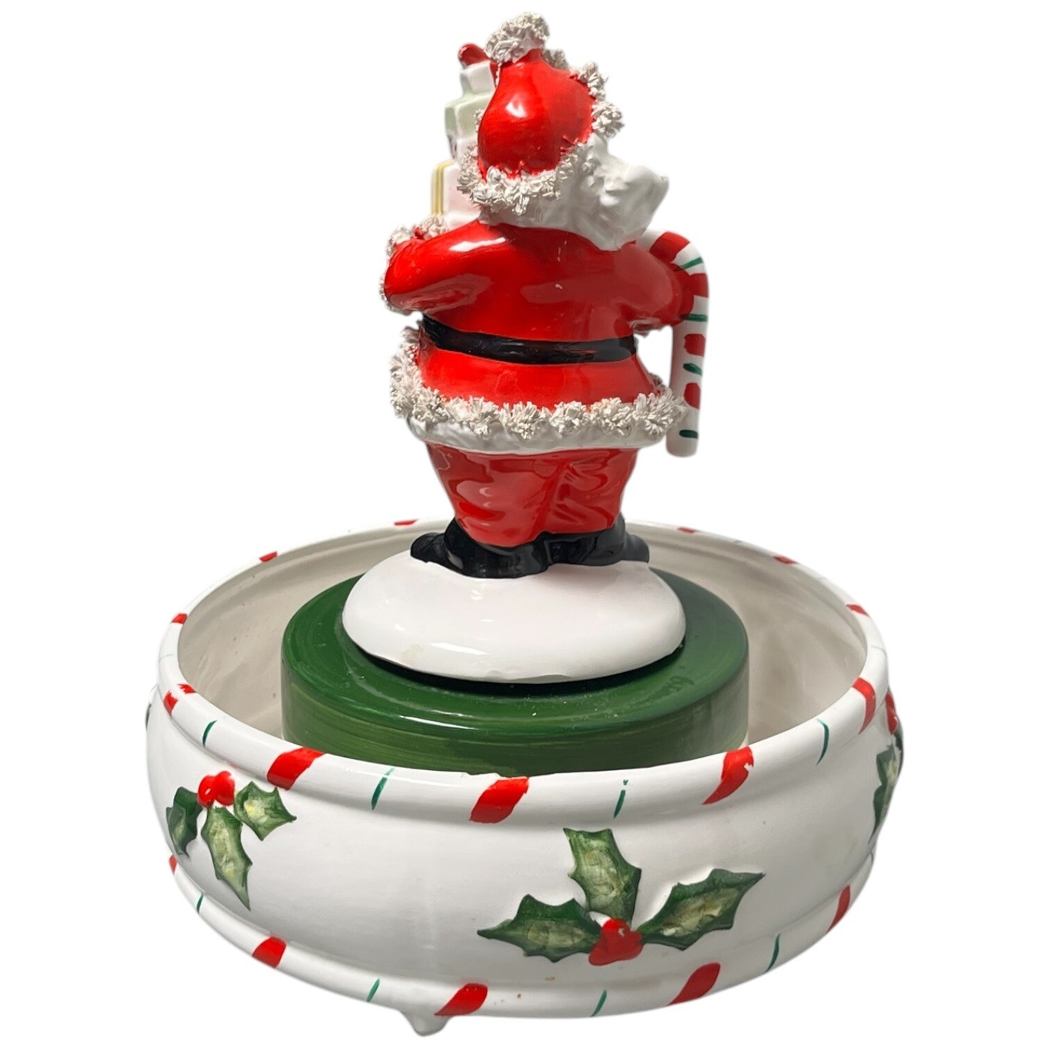 Vintage RELPO Samson 1962 Christmas SANTA Spaghetti Gifts Holly Bowl Xmas As Is