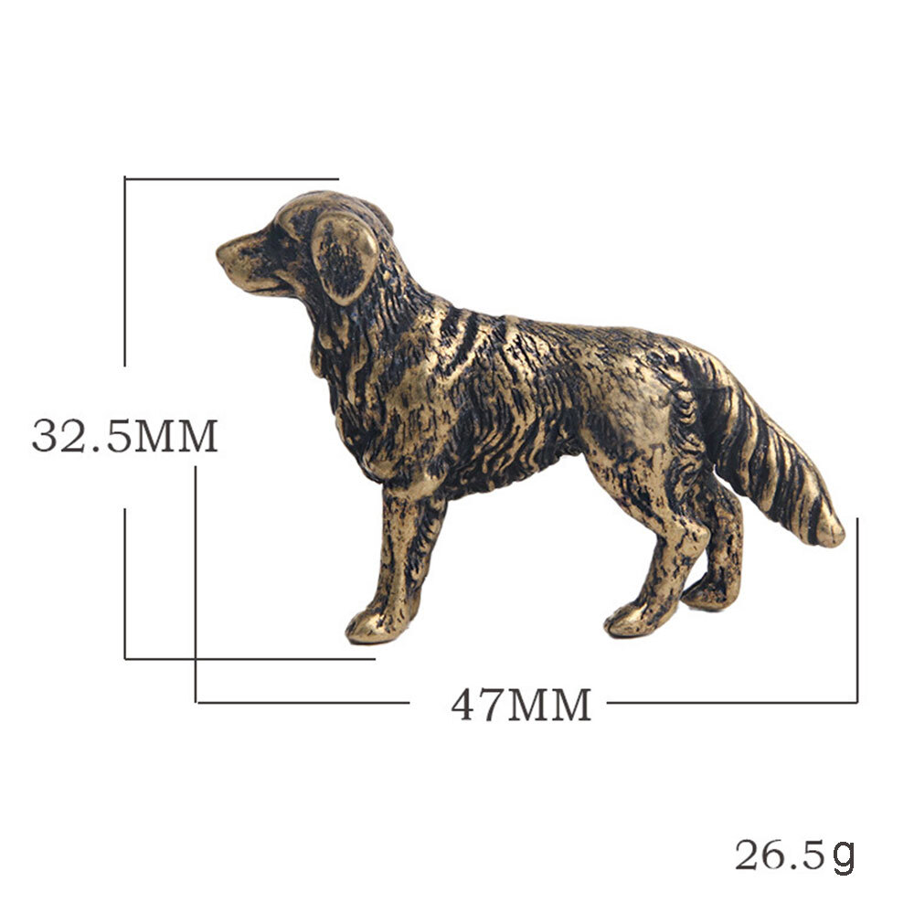 Small Dog Figurine Solid Brass Dog Statue Home Decoration Animal Figurines Toys