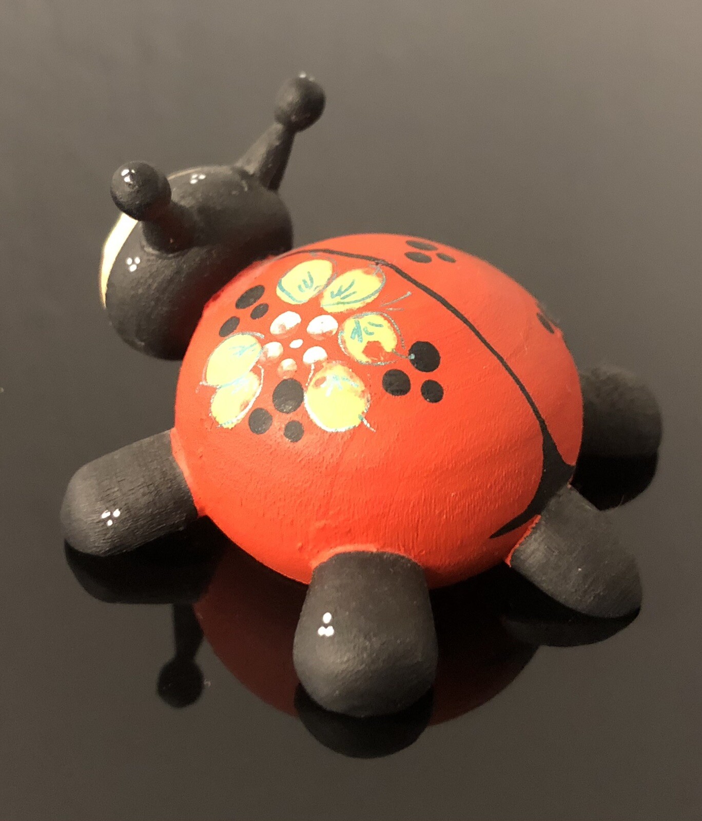 Ladybug Figurine Hand Painted