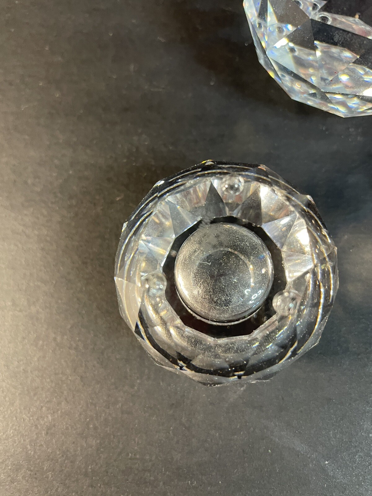 Swarovski Silver Crystal Faceted Ball Candle Holders 2 Sizes-small Chips On All