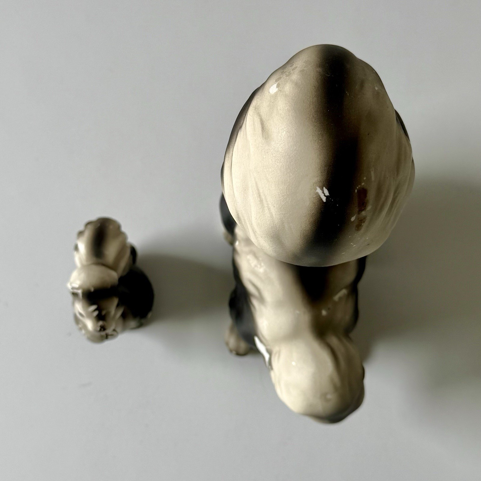 Vintage Japan Porcelain SKUNK Mother & Baby Figurines Hand Painted Matte Finish