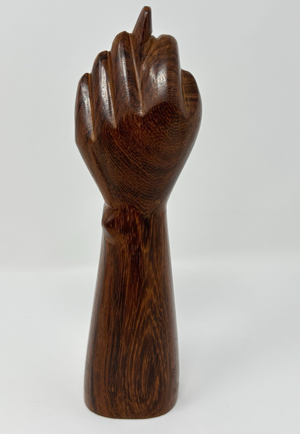 Vintage MCM Hand Carved WOOD Mano FIGA Fist Sculpture Protection Fortune 6″