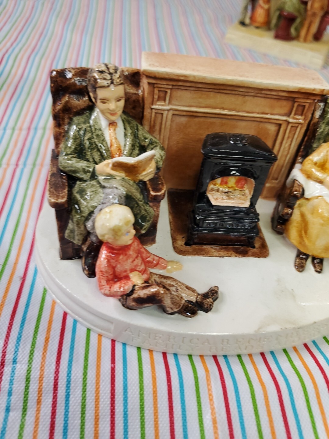 LOT OF 4 SEBASTIAN MINIATURES 2102 FAMILY THEMES PICNIC READS SING FISH