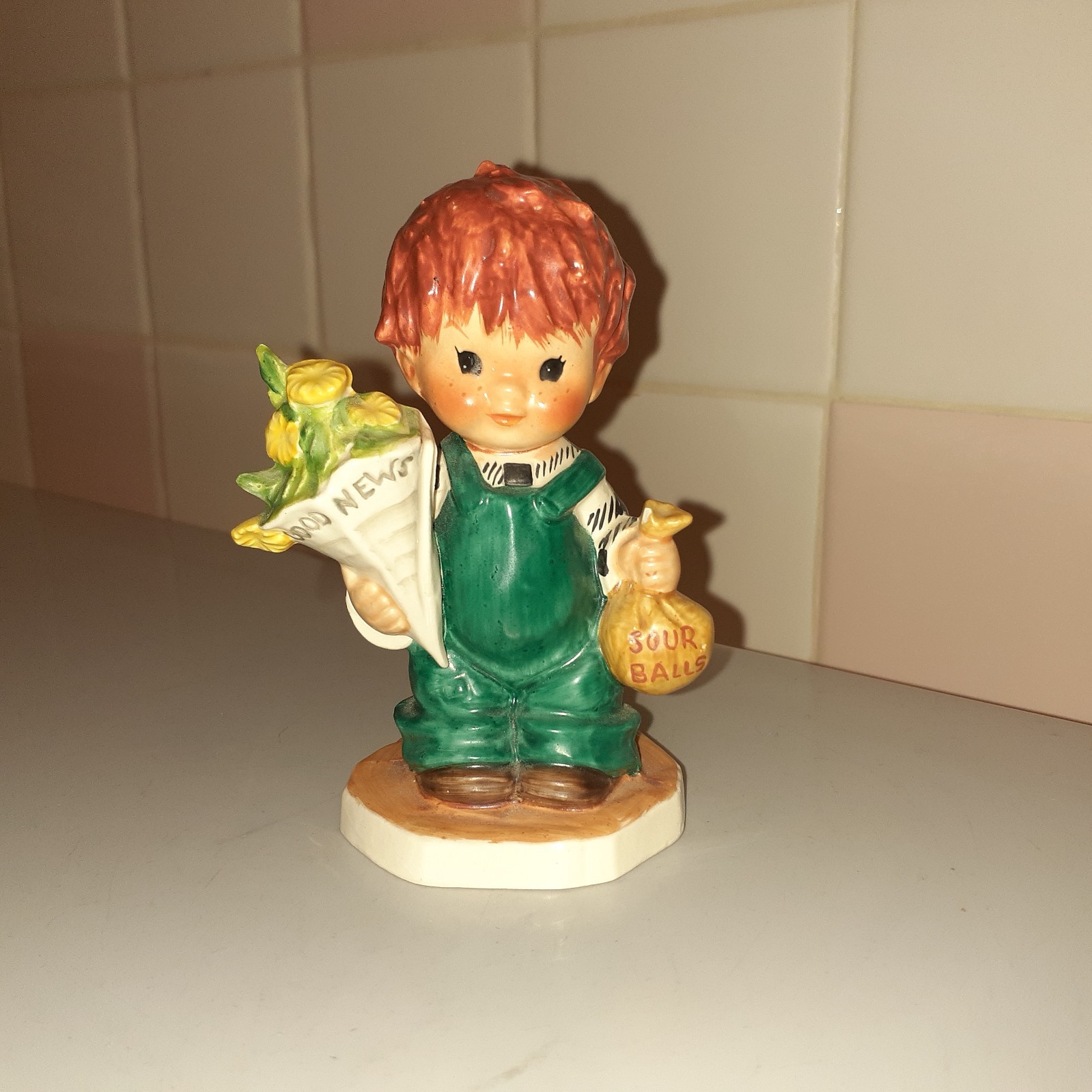 1958 Goebel W. Germany Charlotte Byi Red Head Figurine Good News 4.2″ tall