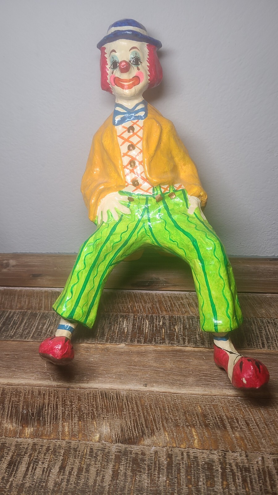 Los Gatos 15″ Paper Mache Clown Mexican Mexico Art (No Parachute)