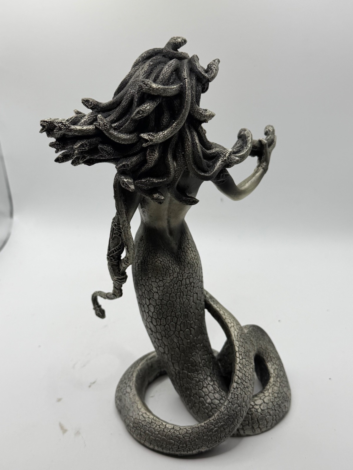 Medusa Snake Woman Figurine Statue Gothic Fantasy Resin Decor 8” Tall