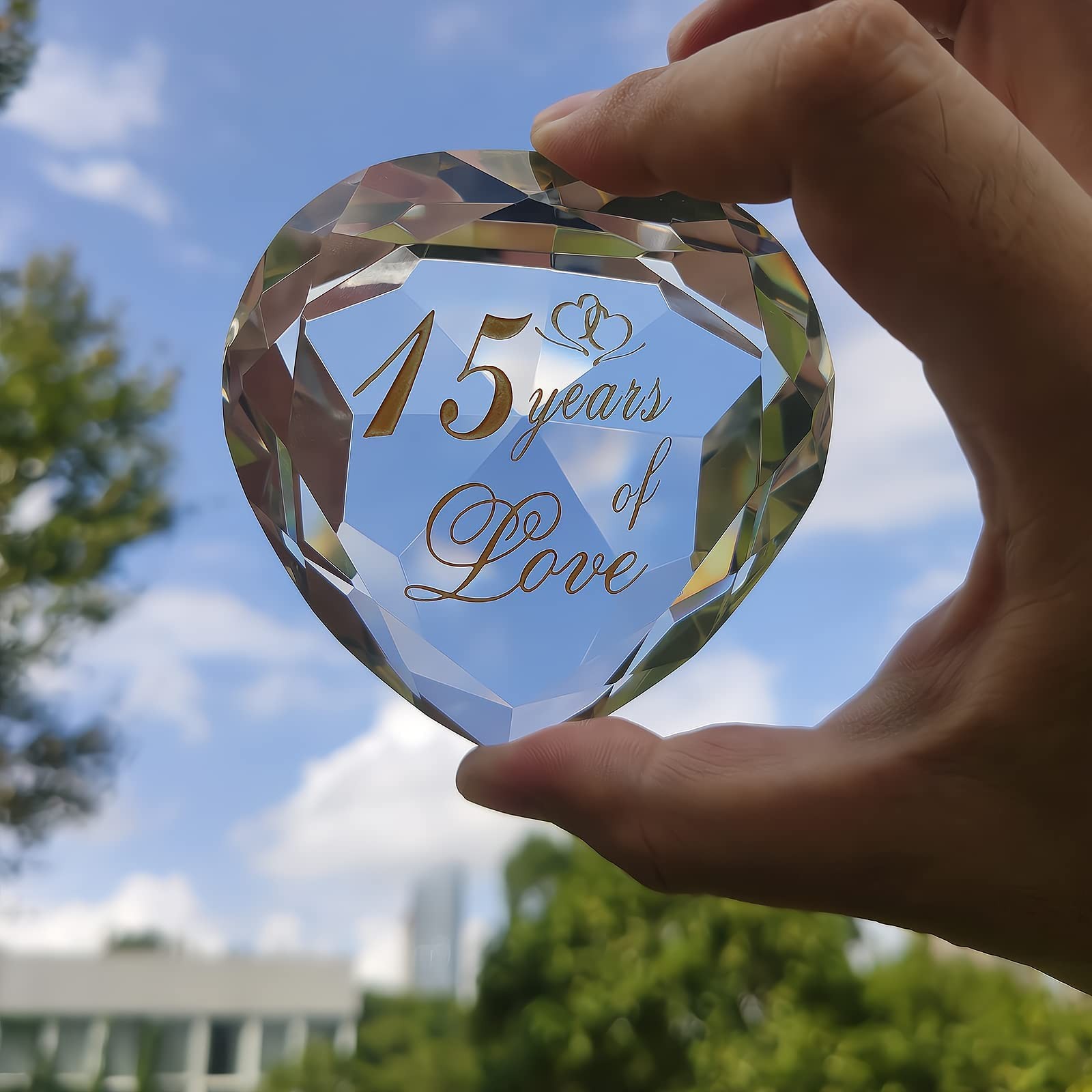 15th Wedding Anniversary Crystal Husband Wife, 15 Year Valentines Day Romantic