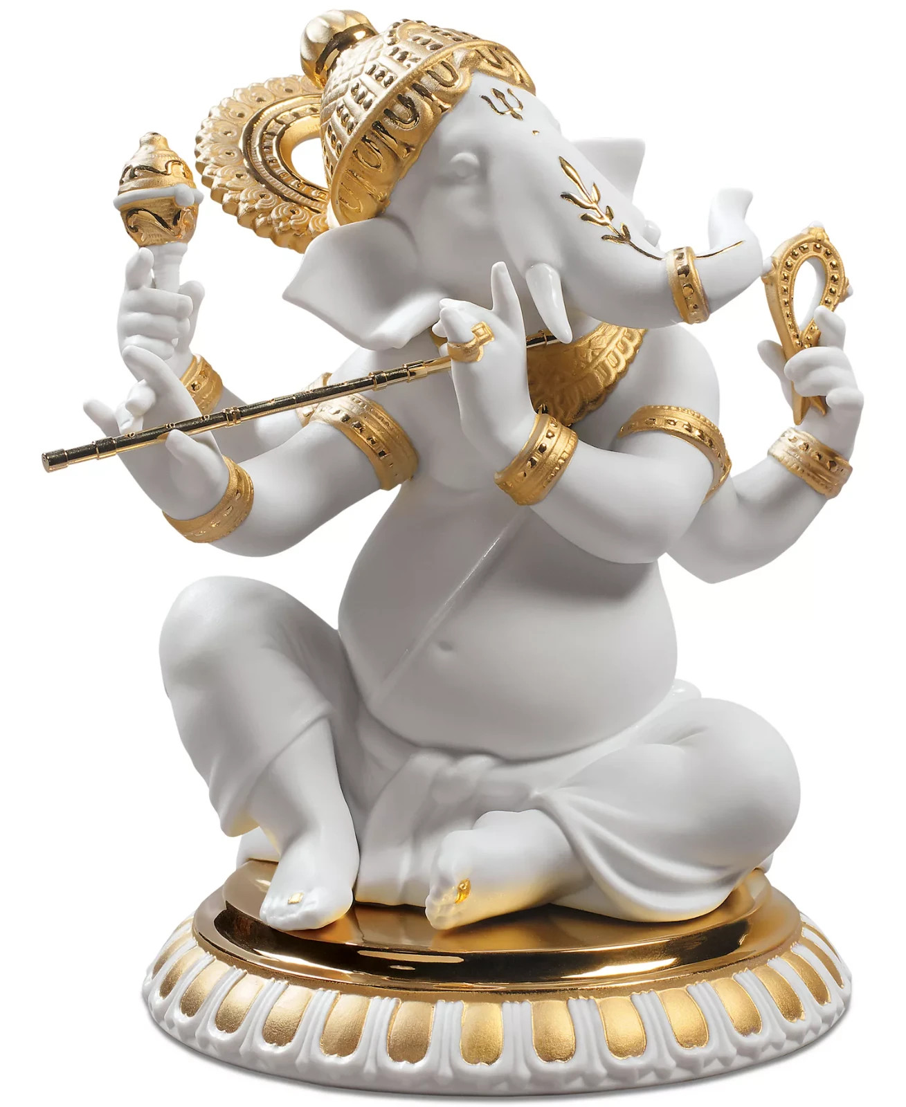 Lladro Bansuri Ganesha Golden Re-Deco Figurine – Multi