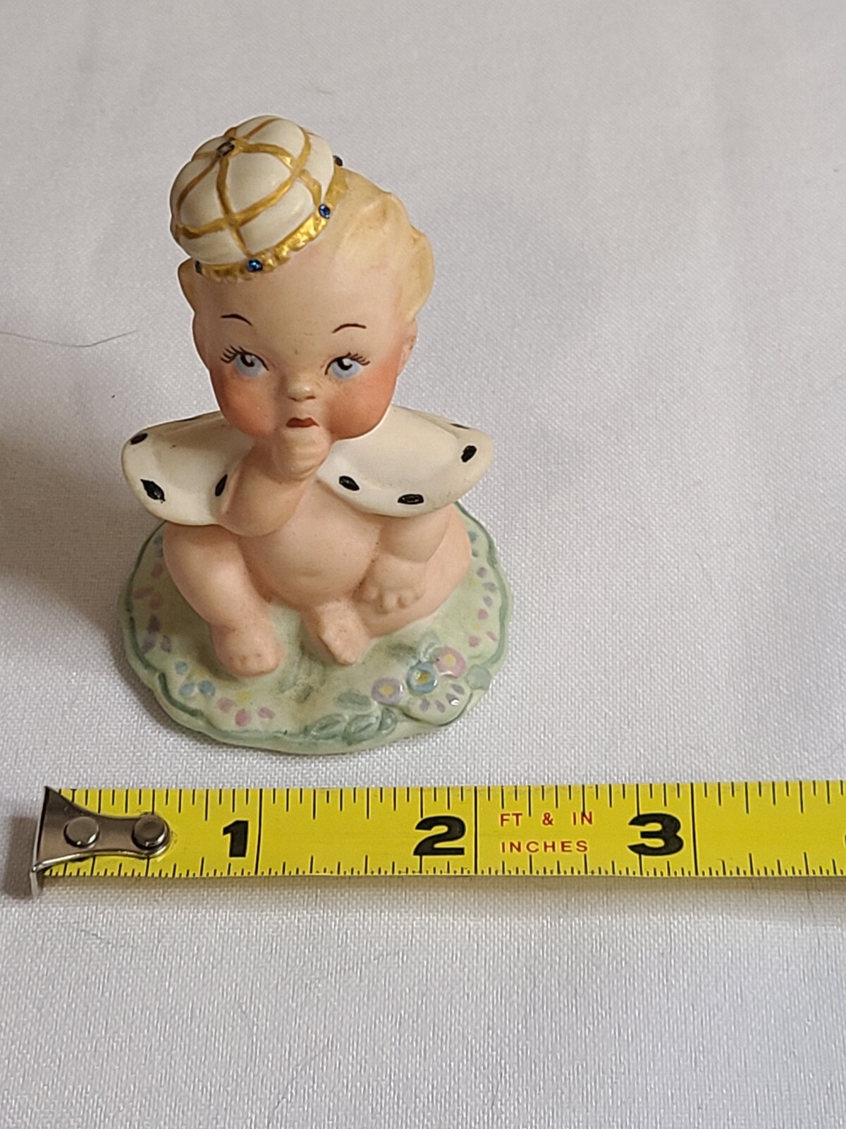 Samson Imports Baby King Bisque Porcelain Rhinestones In Crown 1950s Vintage