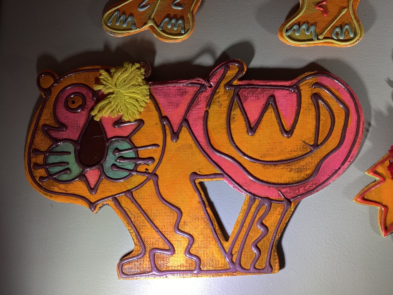 6 Vintage 1970s MCM Ardco Japan Animal Wall Hanging – Hand Painted Cardboard Art
