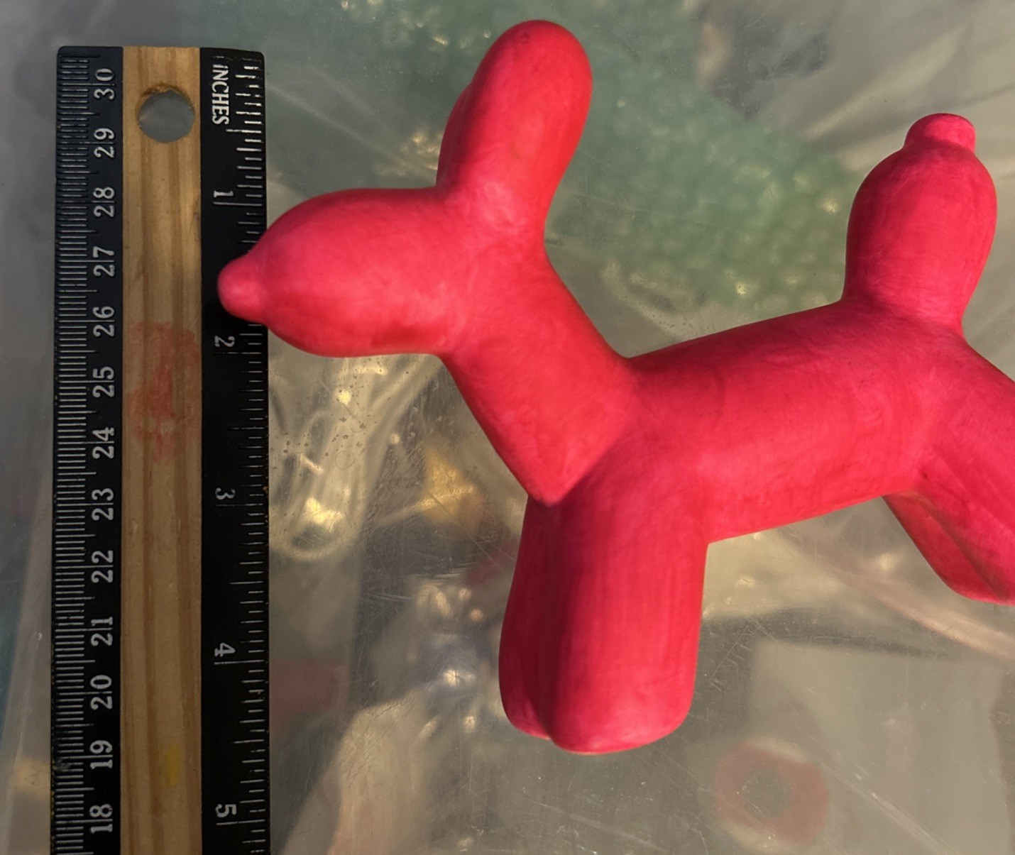 Hot pink ceramic animal balloon dog puppy poodle 4.5”x 5.5”