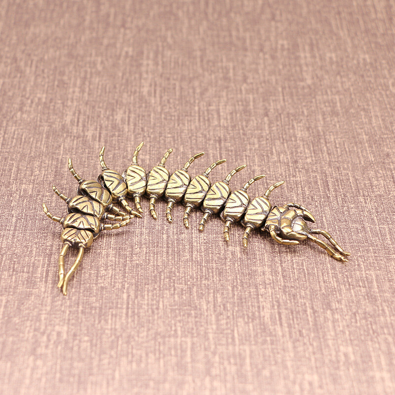 Brass Centipede Figurine Small Statue House Decoration Animal Figurines Gift