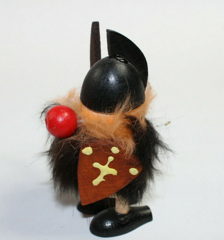 OMC Japan Viking Red Nose Black Sword White Cross Shield Small Statue Figure